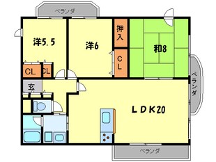 メゾンドール夙川台の物件間取画像